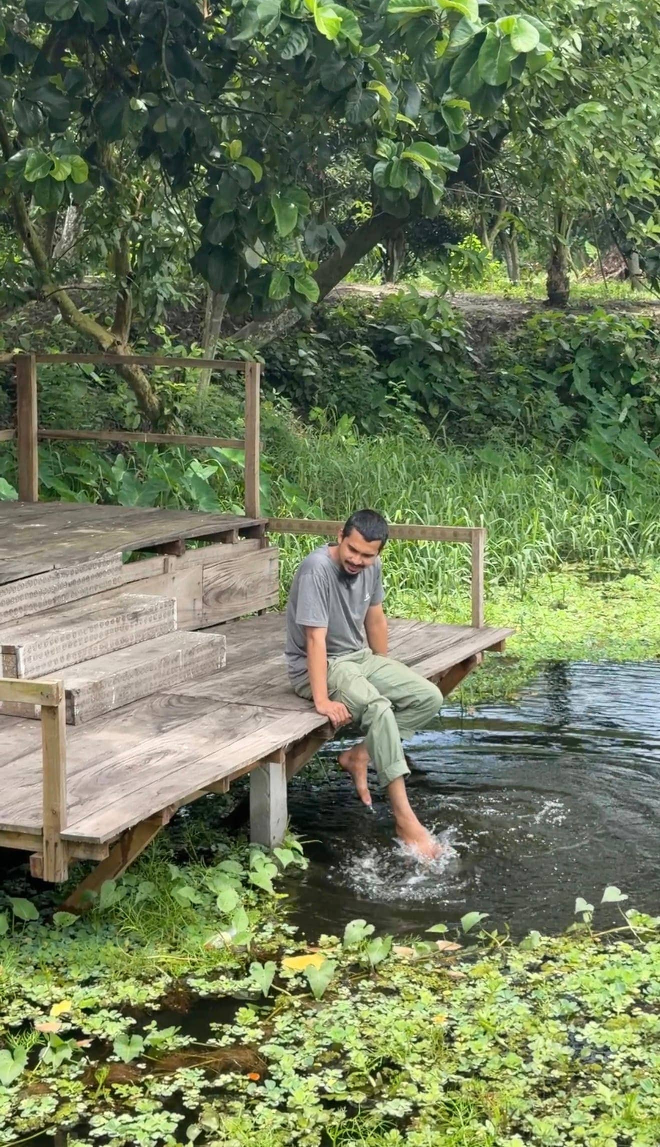 Toes in the pond